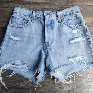 Levi's Wedgie Shorts Blue Denim Size 26